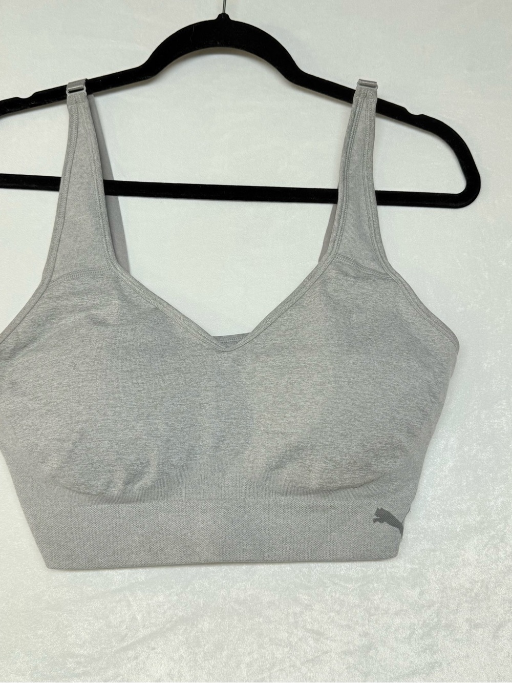 Puma Seamless Light Gray Wireless Sports Bra